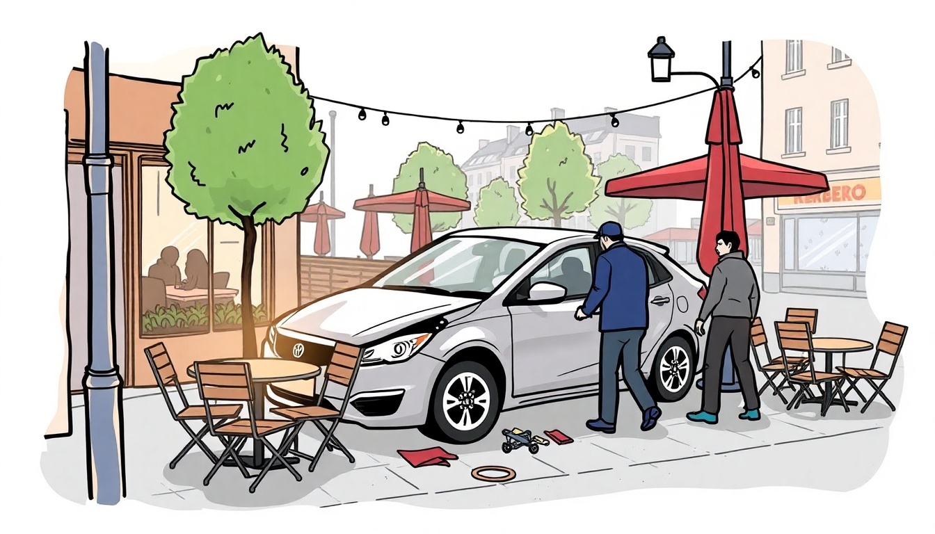 Car Crashes into Outdoor Café in Örebro, Driver Arrested